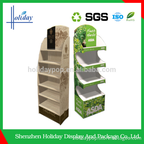 easy installation shelf floor cardboard display stand